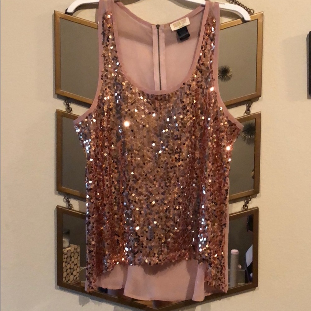 Pink Sequin Top // Open back